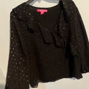 Lily Pulitzer Black Ruffled Women's Top